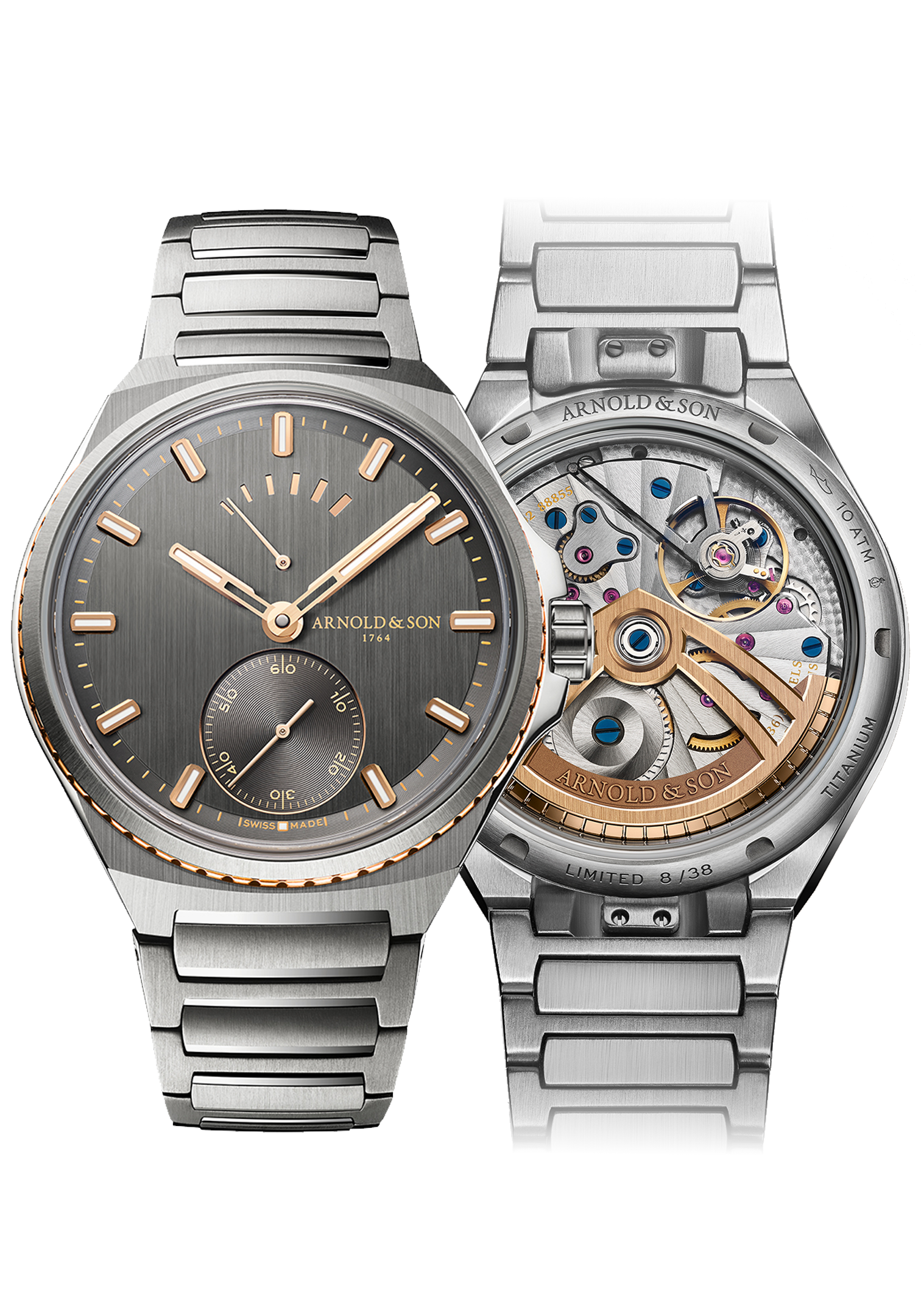 Arnold & Son 41.5mm Cliff Gray